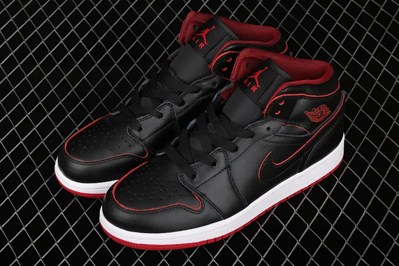 All categories Air Jordan Jordan series basketball shoes Air Jordan 1 Mid Air Jordan 1 Mid AJ1 Joe 1 black red China basketball shoes 554725-028